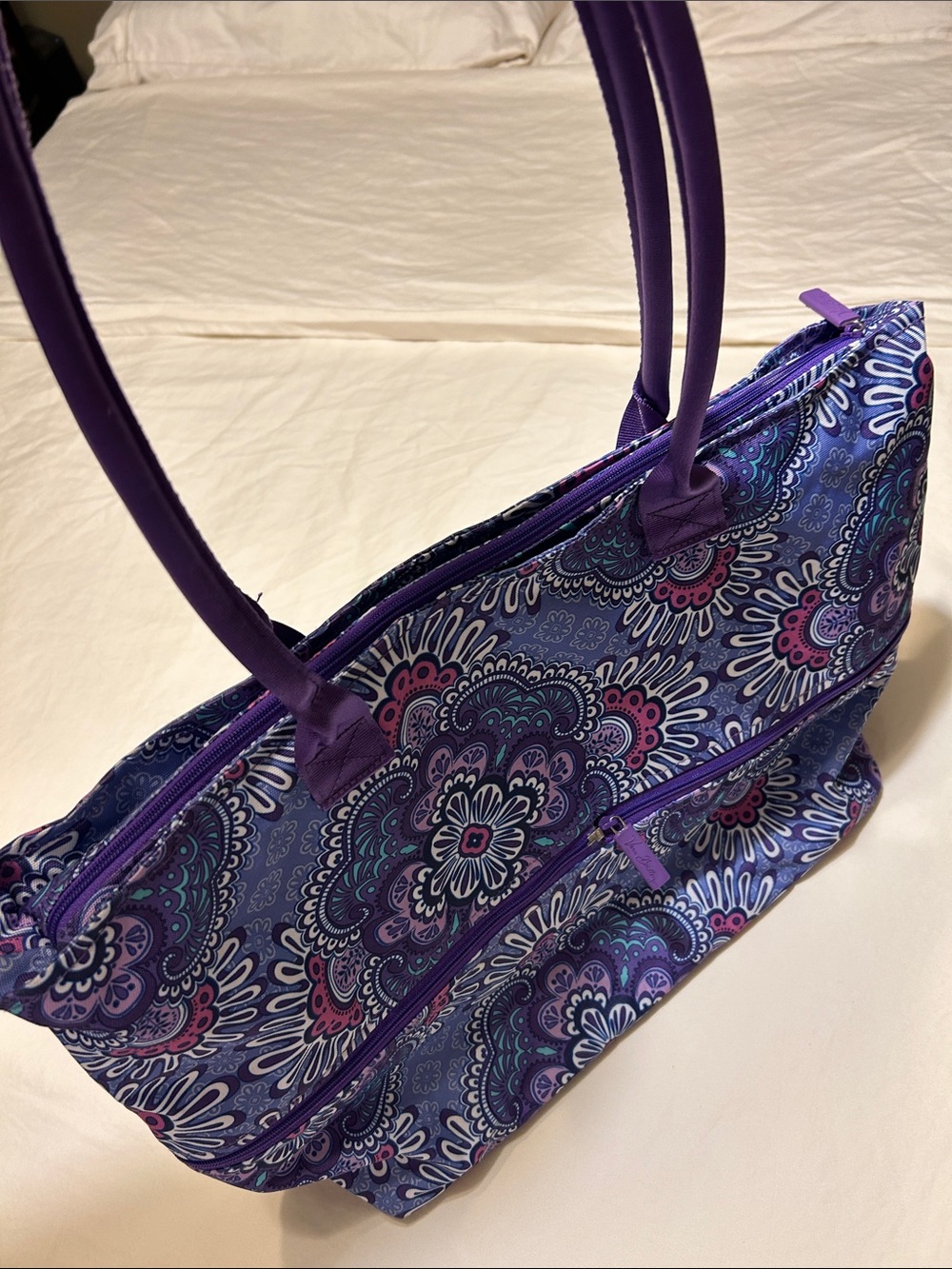 Vera Bradley Purple Floral Paisley Tote